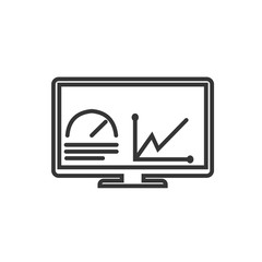 Fototapete - Project dashboard linear icon template color editable. dashboard in monitor computer symbol vector sign isolated on white background. Simple logo vector illustration for graphic and web design.
