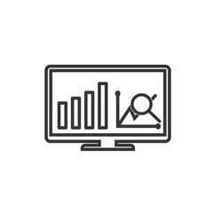 Fototapete - Project dashboard linear icon template color editable. dashboard in monitor computer symbol vector sign isolated on white background. Simple logo vector illustration for graphic and web design.