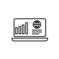 Fototapete - Project dashboard linear icon template color editable. Dashboard in laptop symbol vector sign isolated on white background. Simple logo vector illustration for graphic and web design.