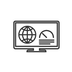 Fototapete - Project dashboard linear icon template color editable. dashboard in monitor computer symbol vector sign isolated on white background. Simple logo vector illustration for graphic and web design.
