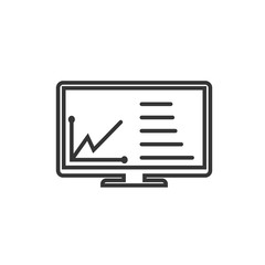 Fototapete - Project dashboard linear icon template color editable. dashboard in monitor computer symbol vector sign isolated on white background. Simple logo vector illustration for graphic and web design.