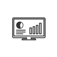Fototapete - Project dashboard linear icon template color editable. dashboard in monitor computer symbol vector sign isolated on white background. Simple logo vector illustration for graphic and web design.