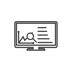 Fototapete - Project dashboard linear icon template color editable. dashboard in monitor computer symbol vector sign isolated on white background. Simple logo vector illustration for graphic and web design.
