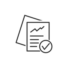 Aufkleber - Document like auditing. Scrutiny, annual verification, info. flat style quality sign or success proven symbol vector sign isolated on white background illustration for graphic and web design.
