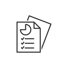 Aufkleber - Document like auditing. Scrutiny, annual verification, info. flat style quality sign or success proven symbol vector sign isolated on white background illustration for graphic and web design.