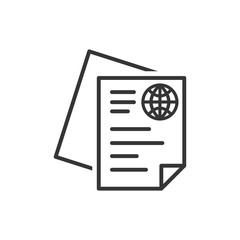 Leinwandbilder - Document like auditing. Scrutiny, annual verification, info. flat style quality sign or success proven symbol vector sign isolated on white background illustration for graphic and web design.