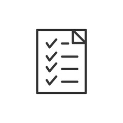 Aufkleber - Document like auditing. Scrutiny, annual verification, info. flat style quality sign or success proven symbol vector sign isolated on white background illustration for graphic and web design.