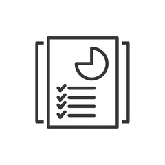 Aufkleber - Document like auditing. Scrutiny, annual verification, info. flat style quality sign or success proven symbol vector sign isolated on white background illustration for graphic and web design.