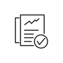 Aufkleber - Document like auditing. Scrutiny, annual verification, info. flat style quality sign or success proven symbol vector sign isolated on white background illustration for graphic and web design.
