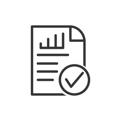 Leinwandbilder - Document like auditing. Scrutiny, annual verification, info. flat style quality sign or success proven symbol vector sign isolated on white background illustration for graphic and web design.