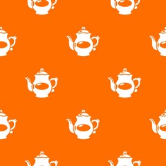 Canvas Print - Kettle porcelain pattern vector orange for any web design best