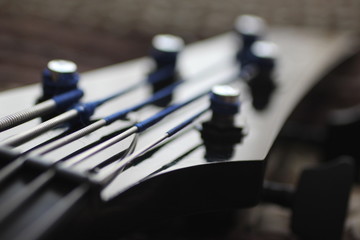 closeup of Bass Guitar