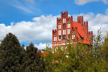 Wall Mural - View of historical Lidzbark Gate Tower in Bartoszyce, Warmian-Masurian Voivodeship, Poland