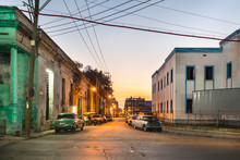 Street View At Twilight, Havana, Cuba