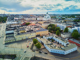 Fototapeta Miasto - Scenic aerial view of Helsinki Cathedral