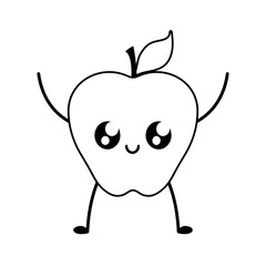 Sticker - fresh apple fruit kawaii style