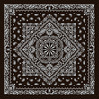 Vector ornament paisley Bandana Print. Silk neck scarf or kerchief square pattern design style, best motive for print on fabric or papper.