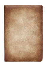 Brown Leather Notebook Isolated On White Background