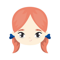 Poster - head of cute little girl avatar character