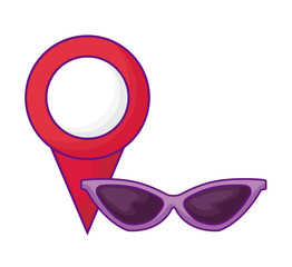 Sticker - summer sunglasses with pin location