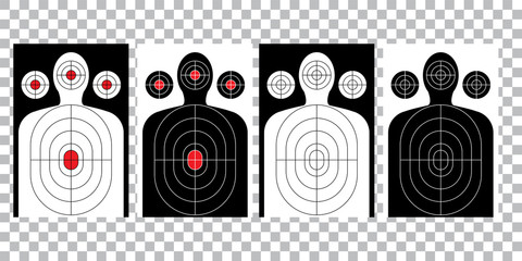 Sticker - blank arrow  target blank gun target paper shooting target blank target background target paper shooting on white background vector