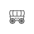 Wedding Coach line icon. Stagecoach linear style sign for mobile concept and web design. Horse carriage wagon outline vector icon. Symbol, logo illustration. Vector graphics