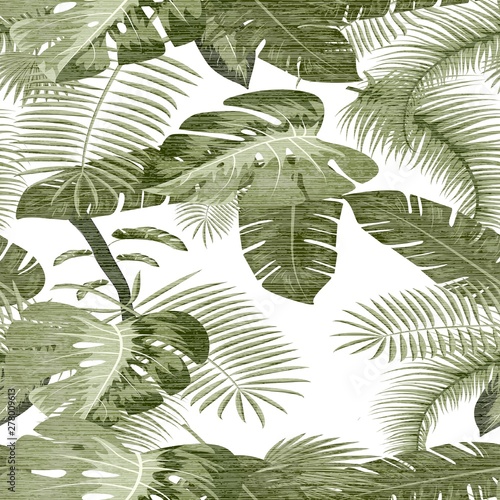 seamless pattern tropical palm tree leave design