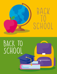 Canvas Print - back to school with set supplies education