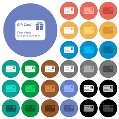 Poster - Gift card with name and numbers round flat multi colored icons