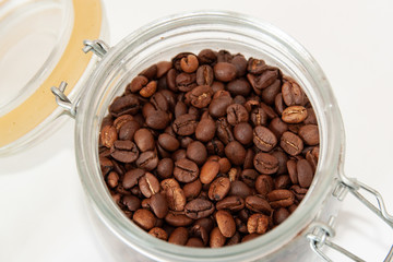 arabica coffee beans in a can