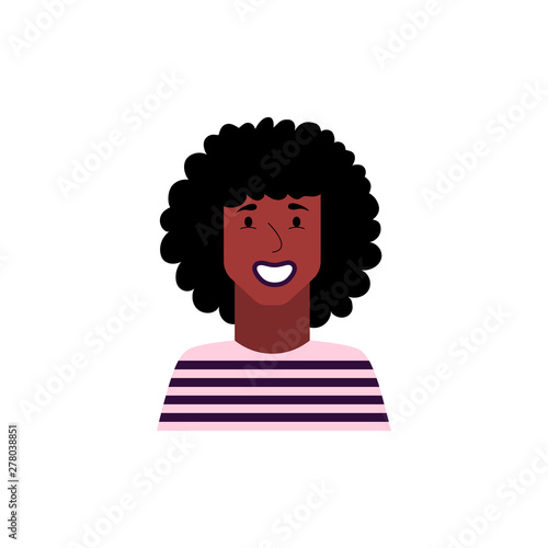 Sute Avatar Of A Man With Dark Skin And Curly Hair Icon Of A