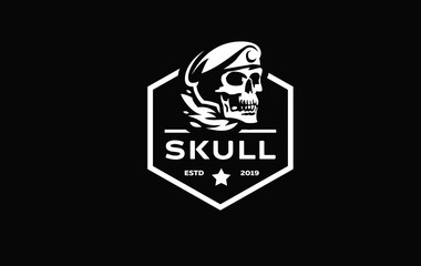 skull in a military beret