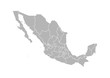 © Olli - Vector isolated illustration of simplified administrative map of Mexico (United Mexican States)﻿. Borders of the provinces (regions). Grey silhouettes. White outline