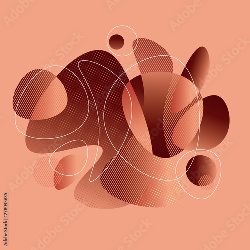Abstract shapes in brown an...