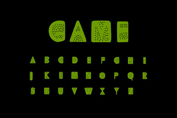 Poster - Game hand drawn vector font illustration with dots holes