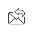 Mail reply line outline icon