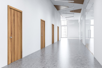 Empty white office hall interior