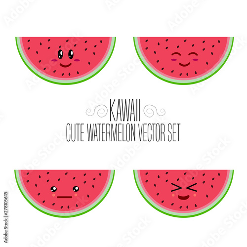 wallpapers Watermelon Kawaii Cute Fruit Wallpaper kawaii isolated watermelon template