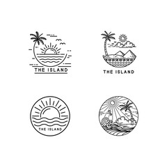 Sticker - tropical island logo