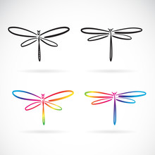 Vector Of Hand Drawn Doodle Style Dragonfly Isolated On White Background. Animal. Insect. Easy Editable Layered Vector Illustration.