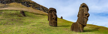 Moai Statues Of Ranu Raraku, Easter Island Chile