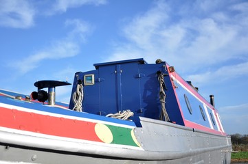 narrowboat in drydock