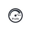 The device controls the maximum of the profit. Vector icon on white background.