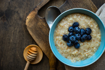 Traditional breakfast with oatmeals