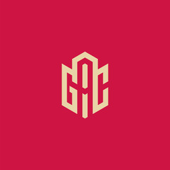 Wall Mural - GAC initial logo shield polygon