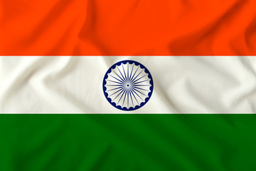 beautiful flag of india on delicate silk with soft folds in the wind