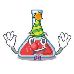 Wall Mural - Clown erlenmeyer flask in cartoon lab room