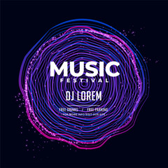 Sticker - electro music flyer design background