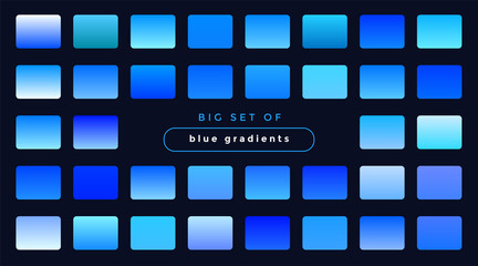 Canvas Print - set of smooth blue gradients