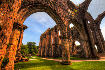 Poster - Bolton Abbey,medieval ruin jn Yorkshire Dales, Great Britain.